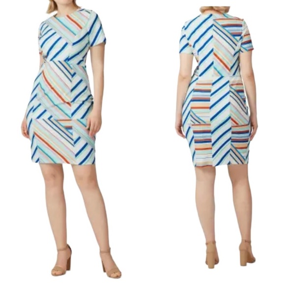 BLACK HALO Women's Size 18 Jodee In Frosty Stripe Mini Sheath Dress - Picture 10 of 10